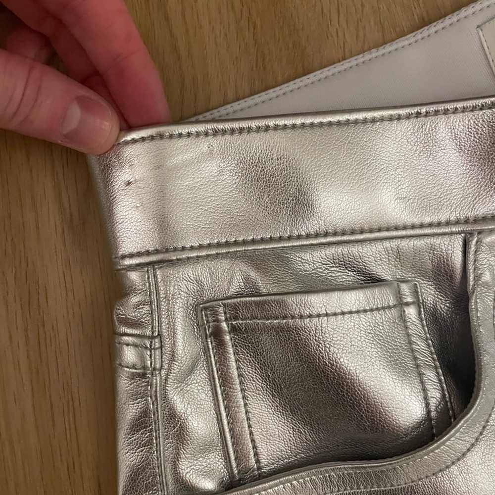 Abercrombie and Fitch • Silver Vegan Leather 90s Relaxed Pant - Picture 7 of 7